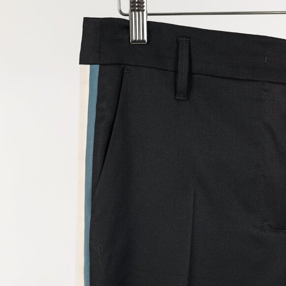 Dorothee Schumacher Black Wool Cropped Tuxedo-Stripe Trousers - Picture 4 of 11